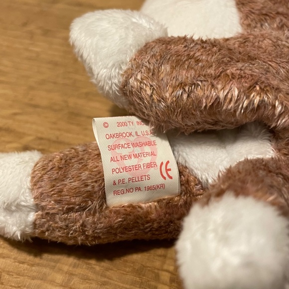 Ty Beanie Babies Sniffer Dog Brown White Soft 2000 – New Tag Protector VINTAGE - Picture 2 of 9